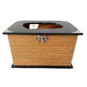 World Map Pyrat Run Display Box W/ Ship Porthole & Latch  9.5”w x 7”